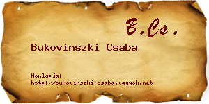 Bukovinszki Csaba névjegykártya