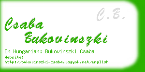 csaba bukovinszki business card